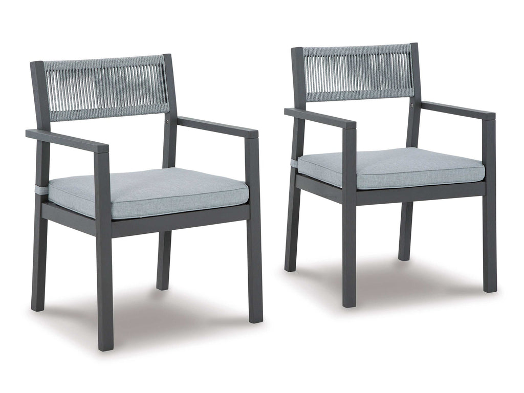 Eden Town Gray & Light Gray Outdoor Armchair w/ Cushion (Set of 2)
