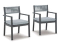 Eden Town Gray & Light Gray Outdoor Armchair w/ Cushion (Set of 2)