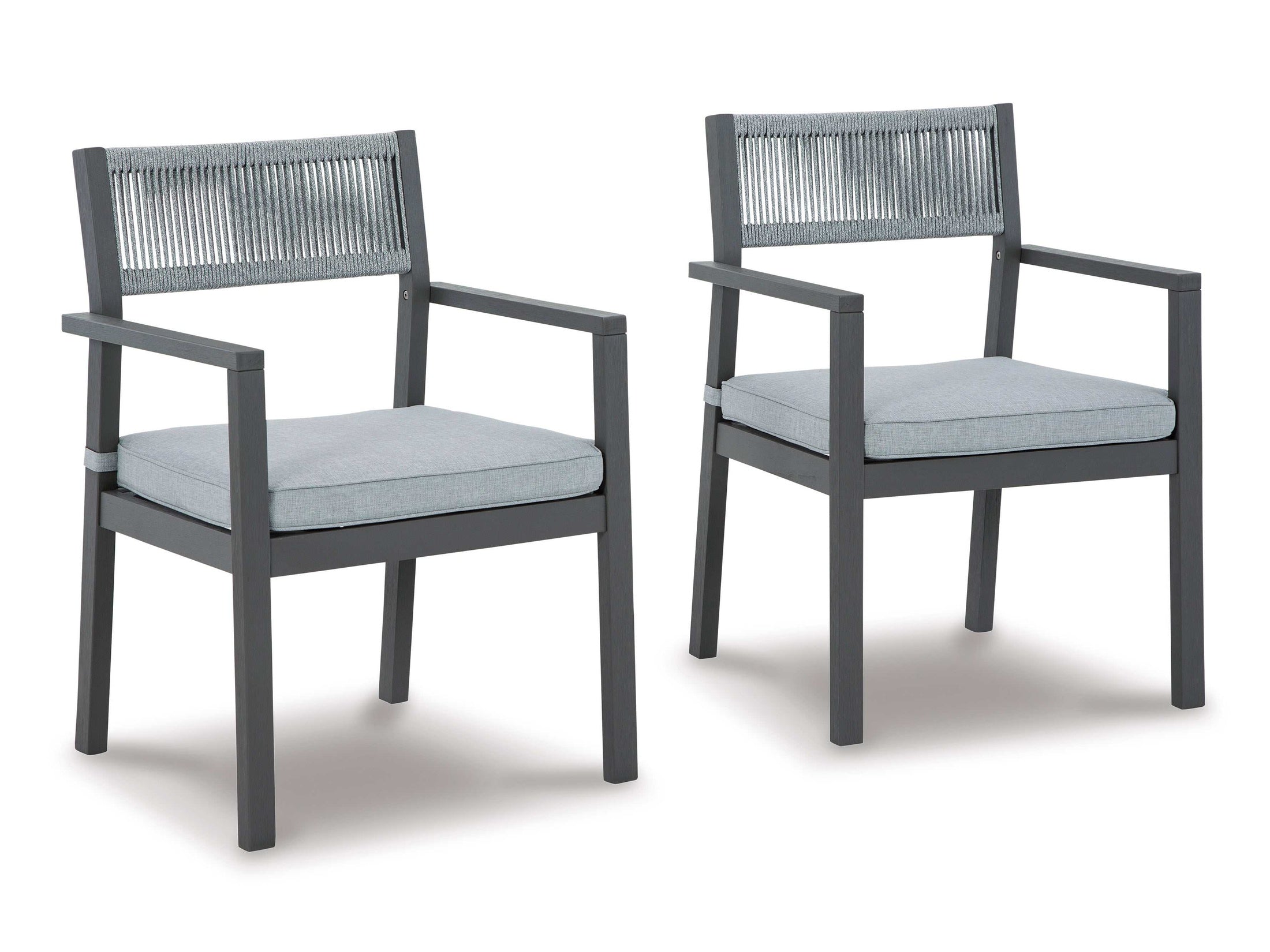 Eden Town Gray & Light Gray Outdoor Armchair w/ Cushion (Set of 2)