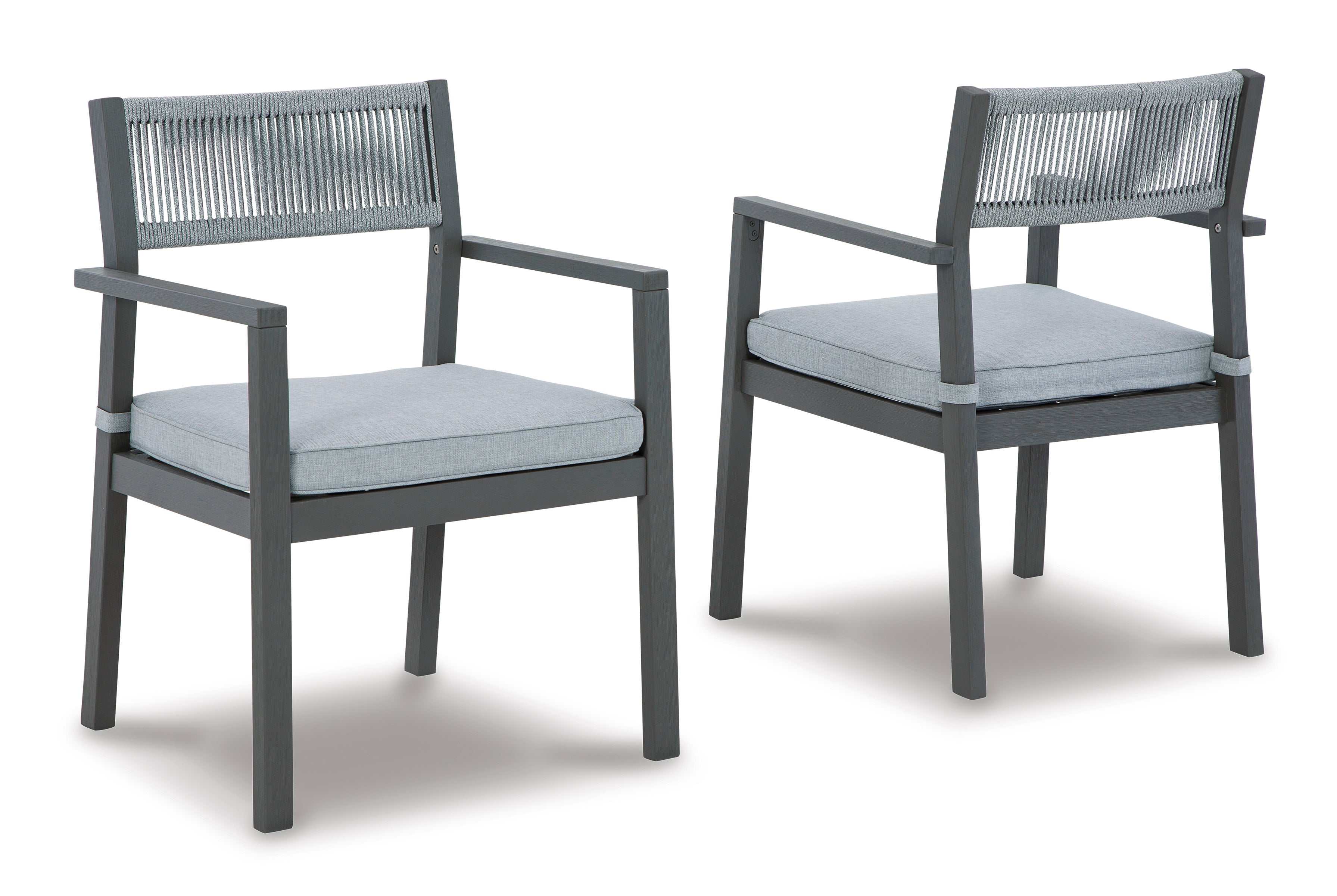 Eden Town Gray & Light Gray Outdoor Armchair w/ Cushion (Set of 2)