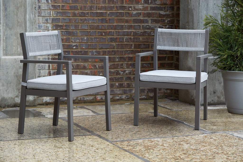 Eden Town Gray & Light Gray Outdoor Armchair w/ Cushion (Set of 2)
