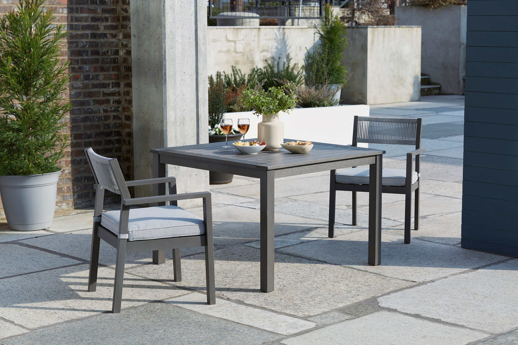 Eden Town Gray & Light Gray Outdoor Armchair w/ Cushion (Set of 2)