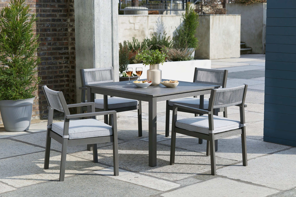 Eden Town Gray & Light Gray Outdoor Armchair w/ Cushion (Set of 2)