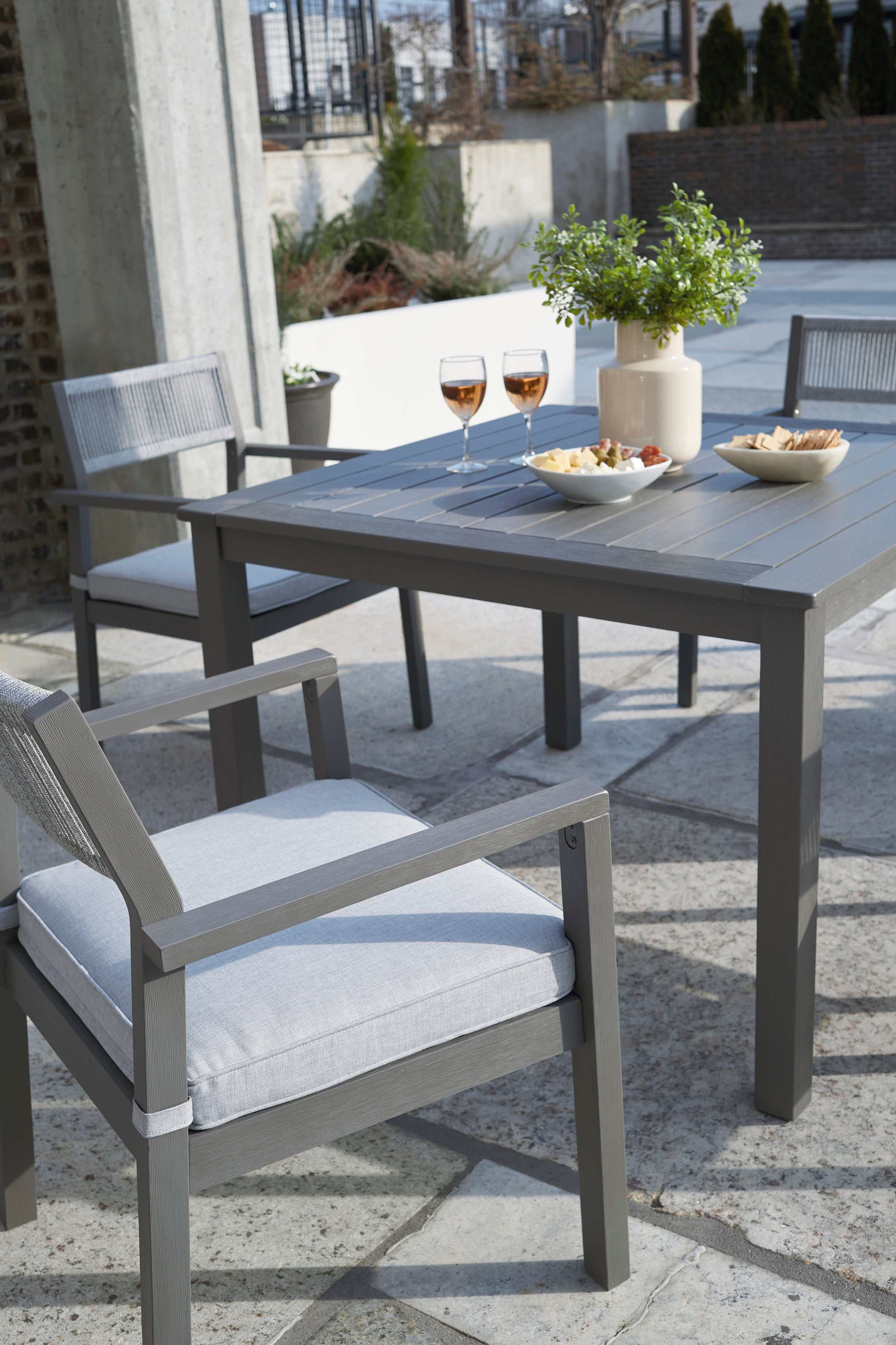 Eden Town Gray & Light Gray Outdoor Armchair w/ Cushion (Set of 2)