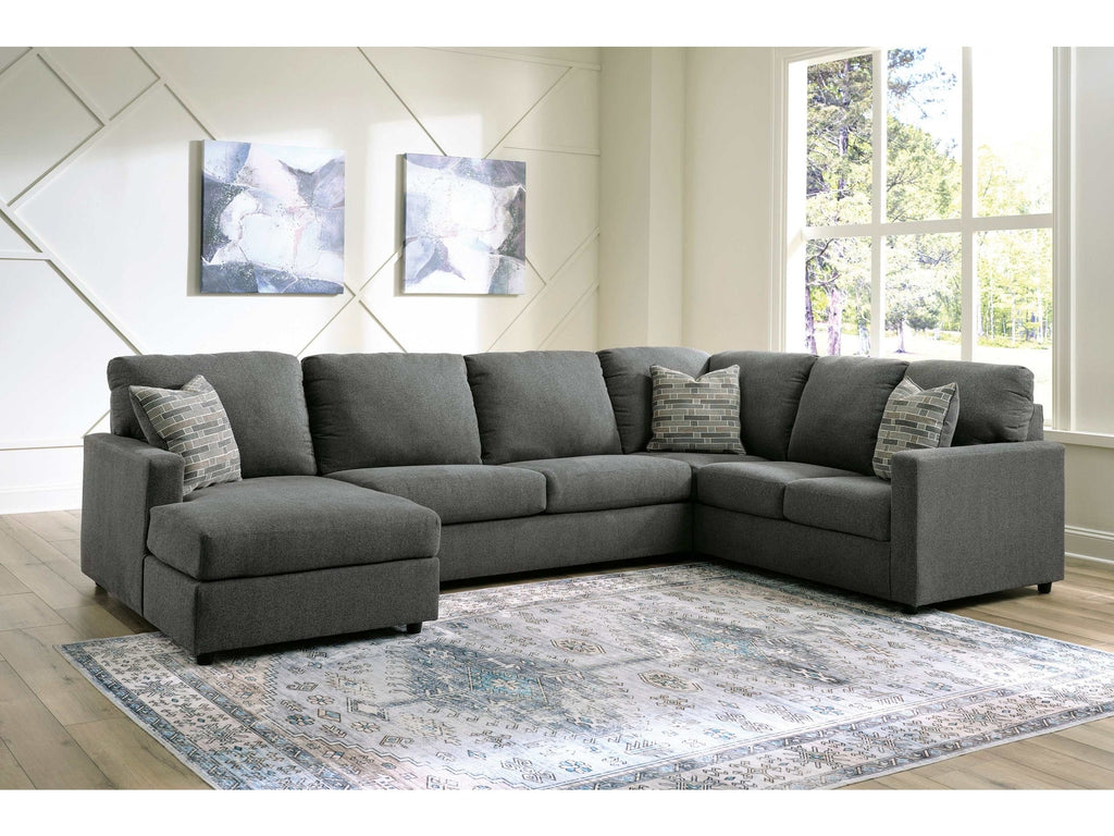 Edenfield Charcoal 3pc Sectional w/ Chaise
