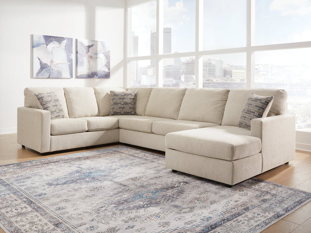 Edenfield Linen 3pc Sectional with Chaise