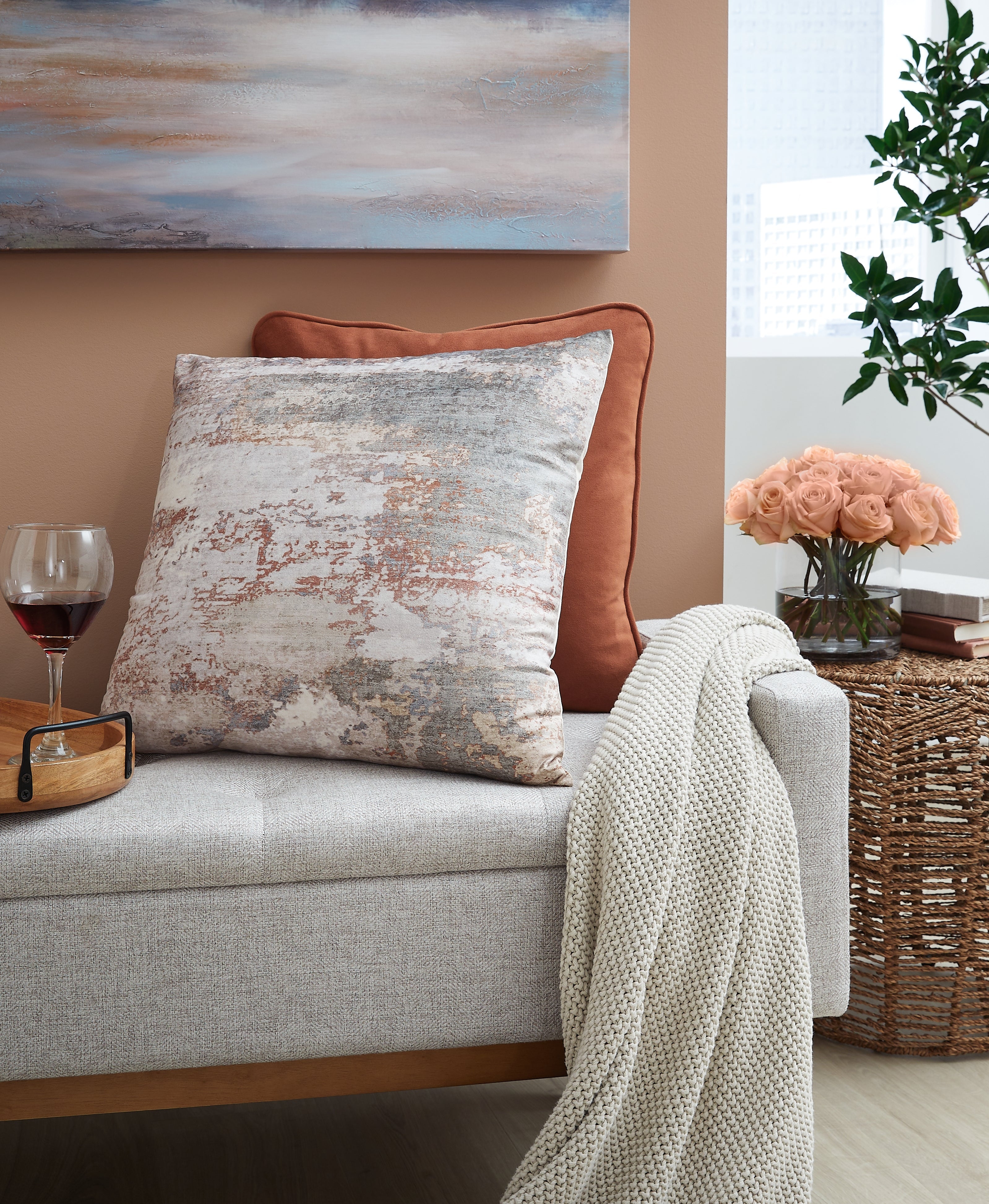 Edinfielders Cream/Gray/Rust Pillow