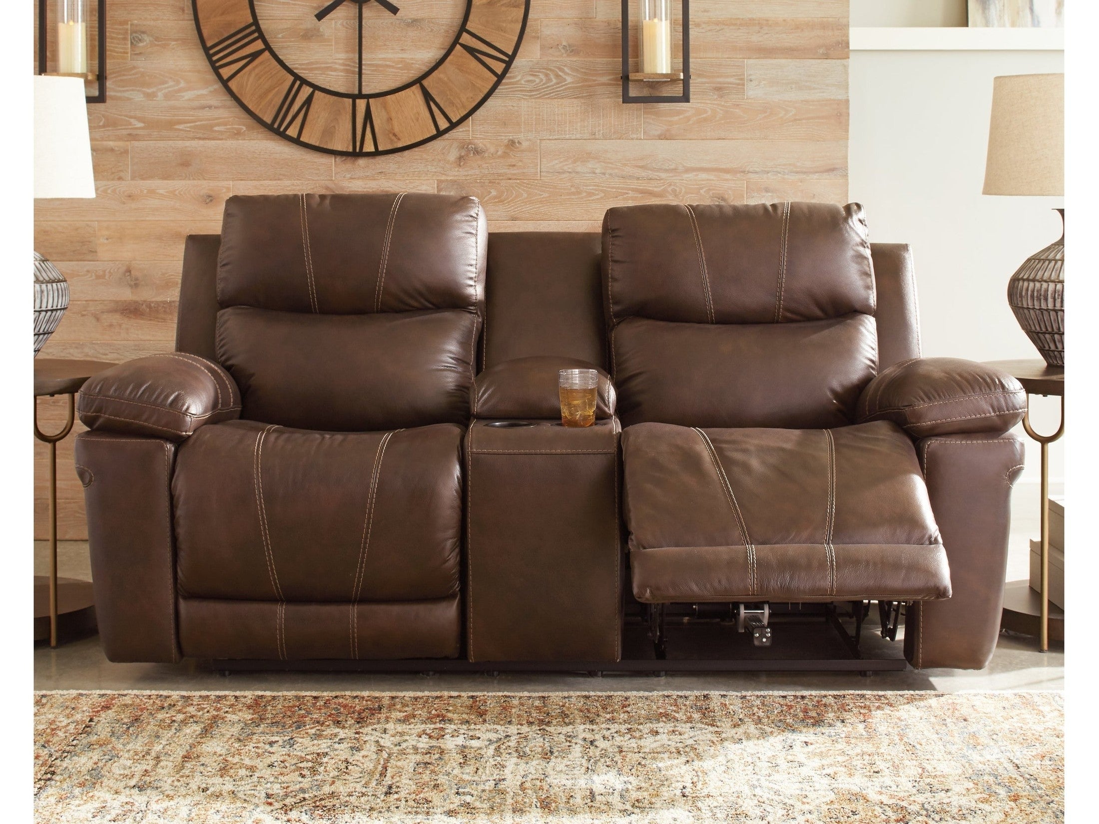Edmar Chocolate Power Reclining Loveseat