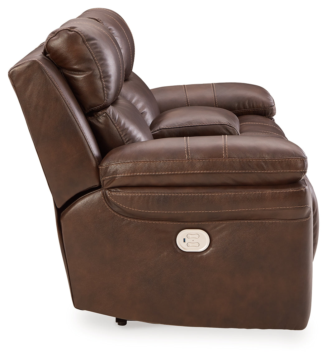 Edmar Chocolate Power Reclining Loveseat