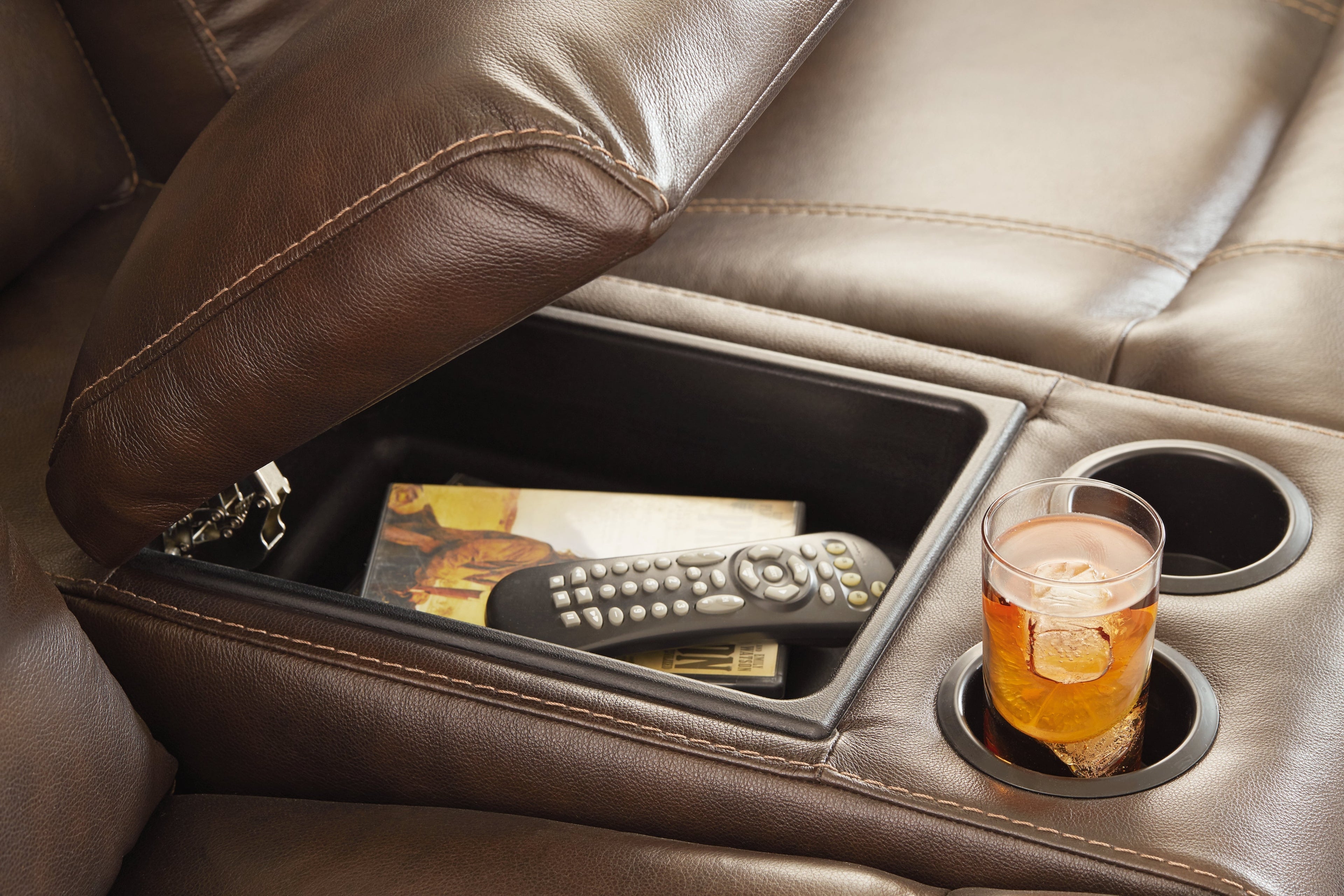 Edmar Chocolate Power Reclining Loveseat