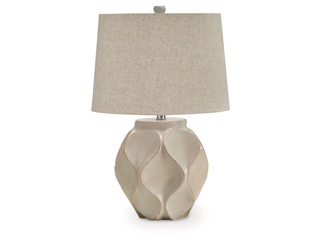 Edselham Distressed Cream Paper Table Lamp (1/CN)