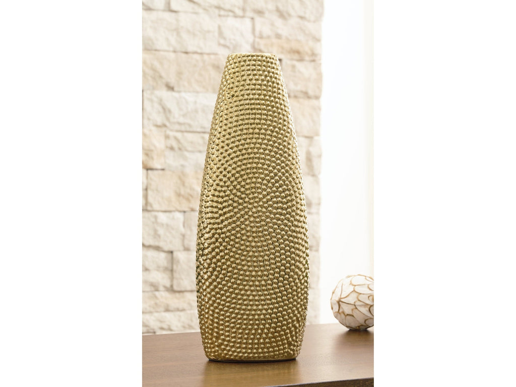 Efim Gold Finish Vase (13.75" H)