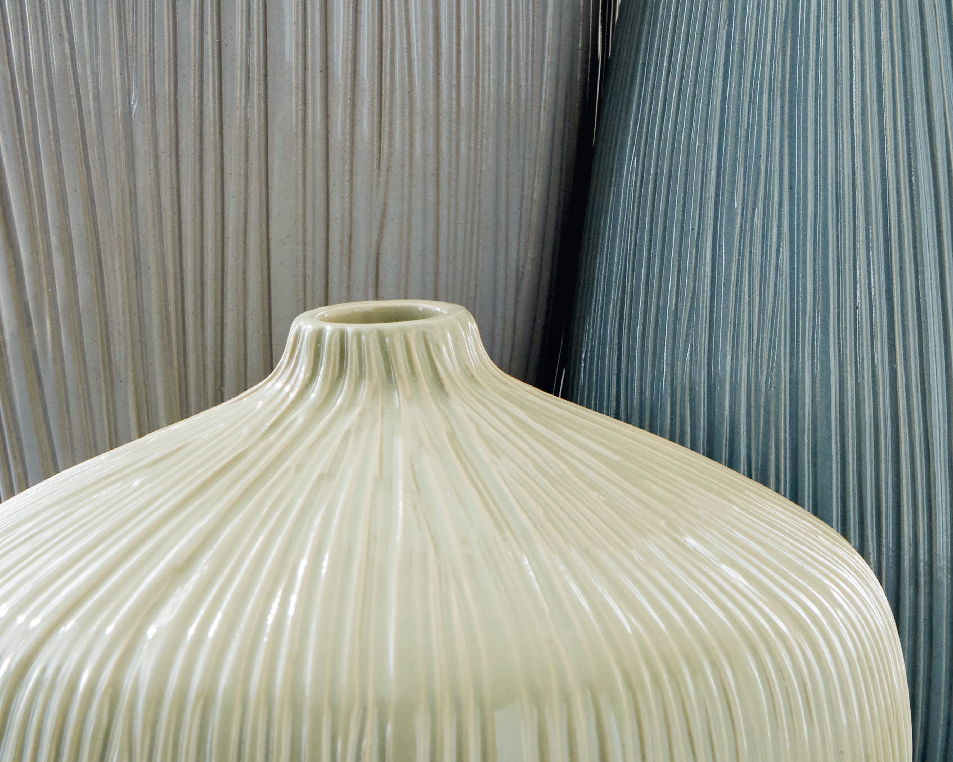 Eiderman Gray/Blue/Green Vase (Set of 3)