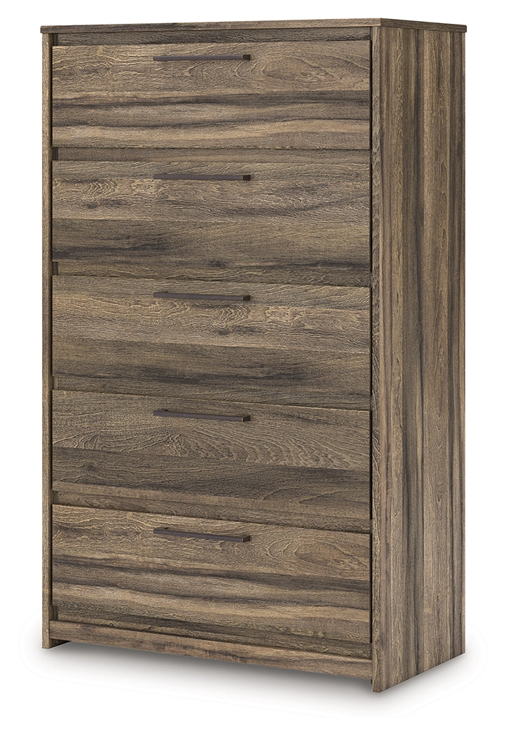 Elbrim Brown Five Drawer Chest