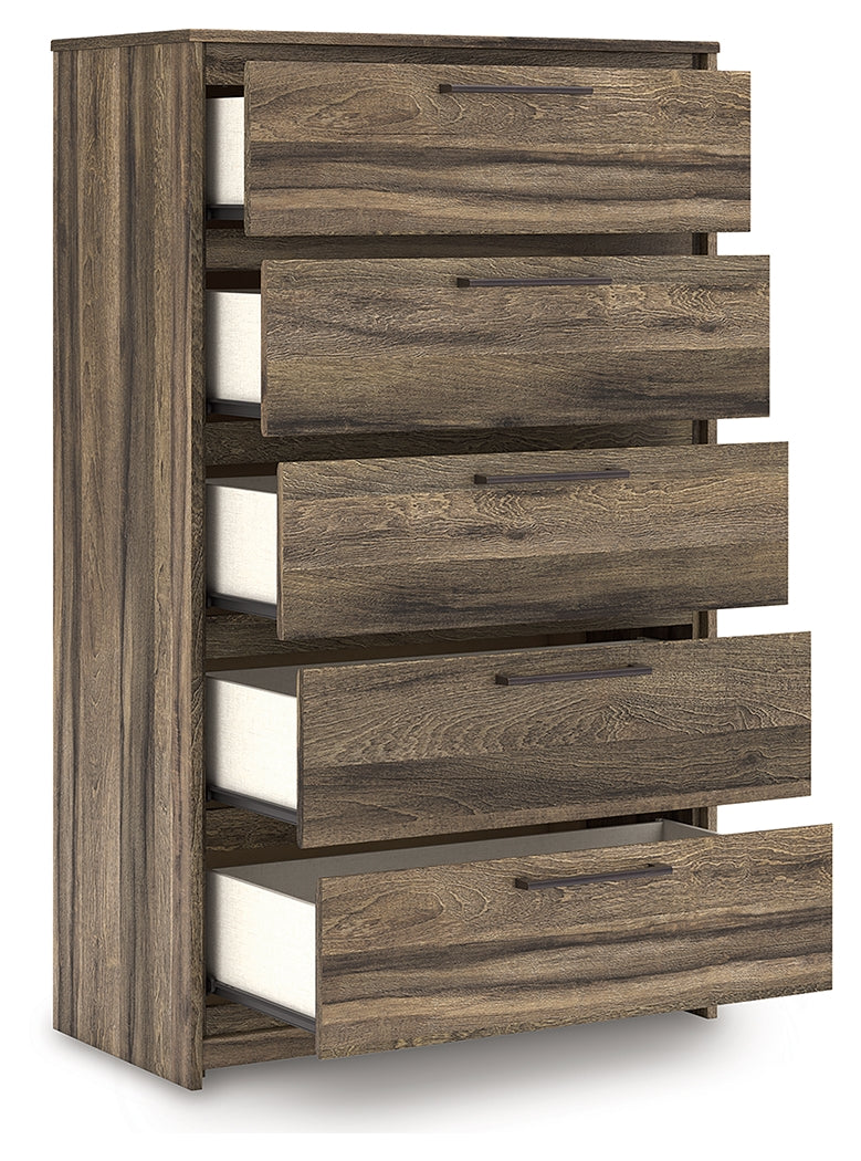 Elbrim Brown Five Drawer Chest