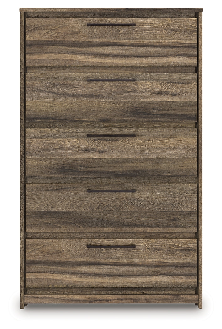 Elbrim Brown Five Drawer Chest