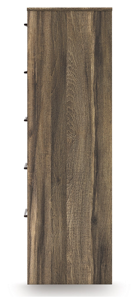 Elbrim Brown Five Drawer Chest