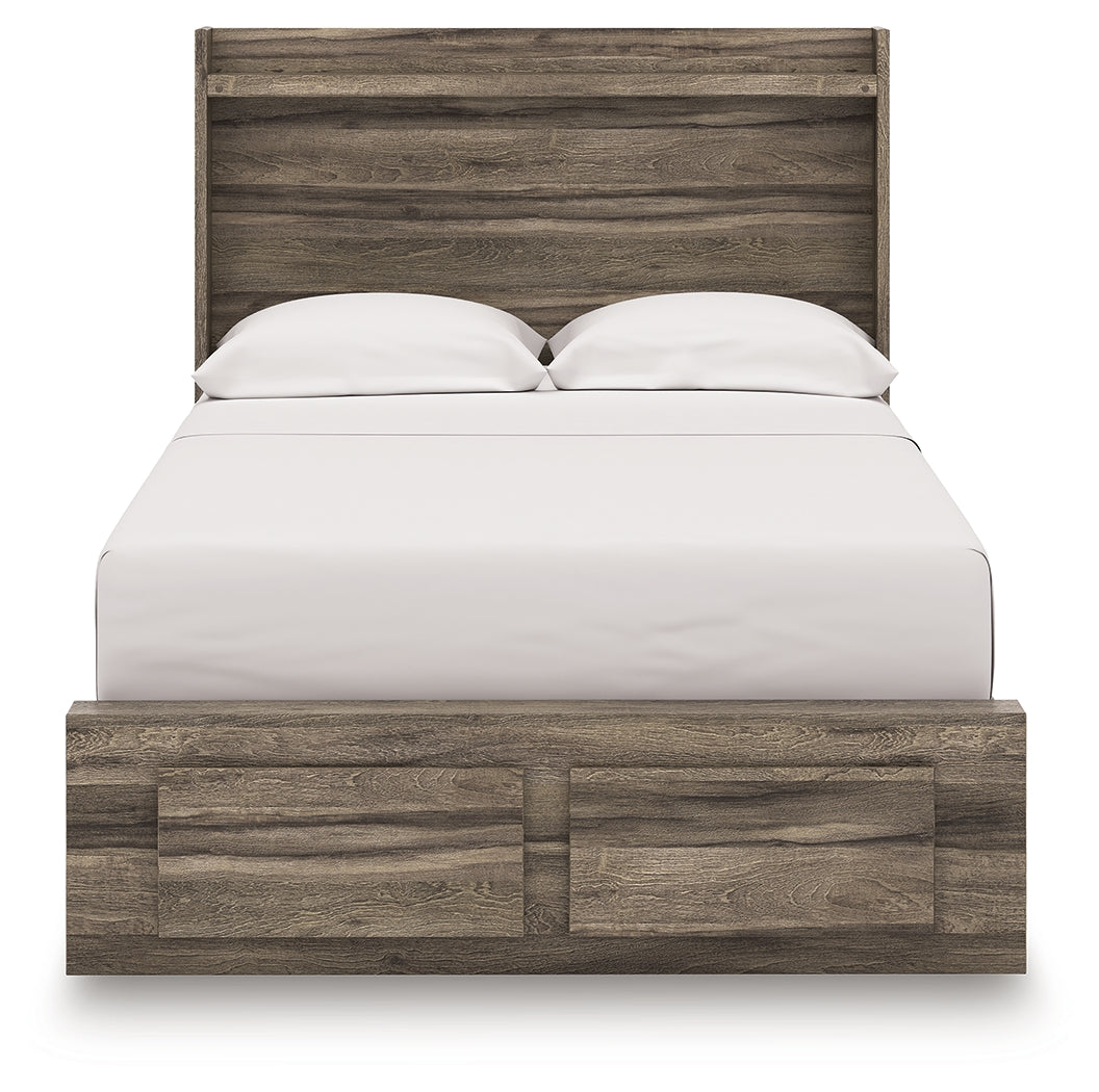Elbrim Brown Full Panel Storage Bed, Dresser and Mirror