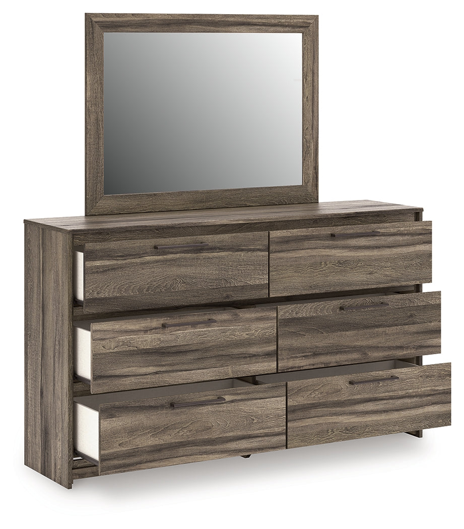 Elbrim Brown Full Panel Storage Bed, Dresser and Mirror