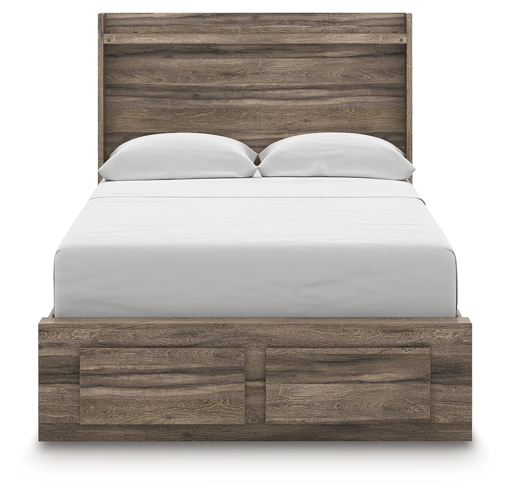 Elbrim Brown Full Panel Storage Bed, Dresser and Mirror