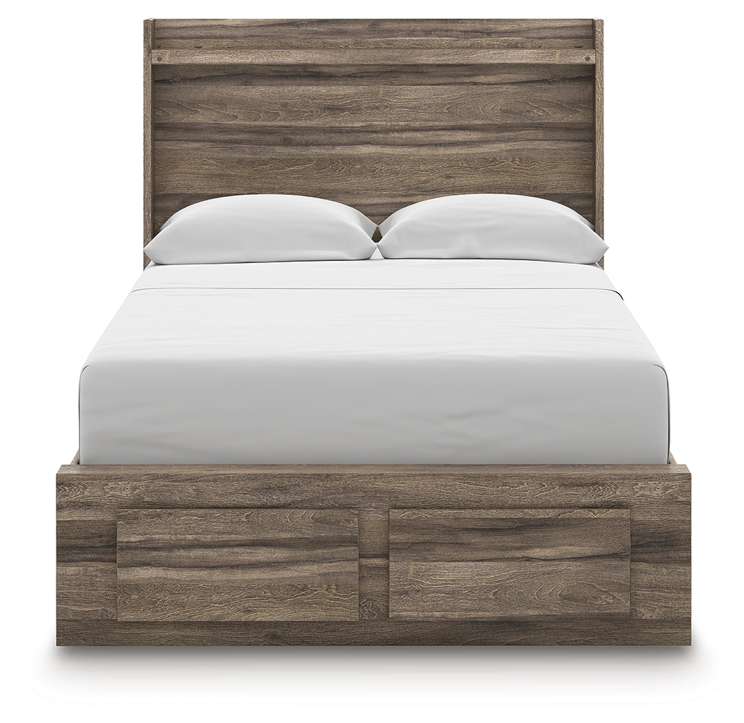 Elbrim Brown Full Panel Storage Bed, Dresser and Mirror