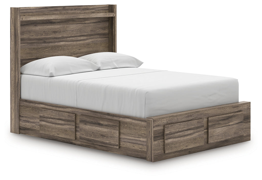 Elbrim Brown Full Panel Storage Bed, Dresser and Mirror