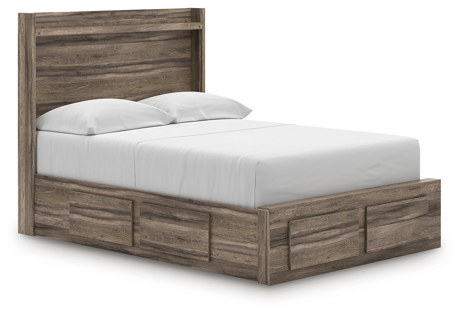 Elbrim Brown Full Panel Storage Bed, Dresser and Mirror