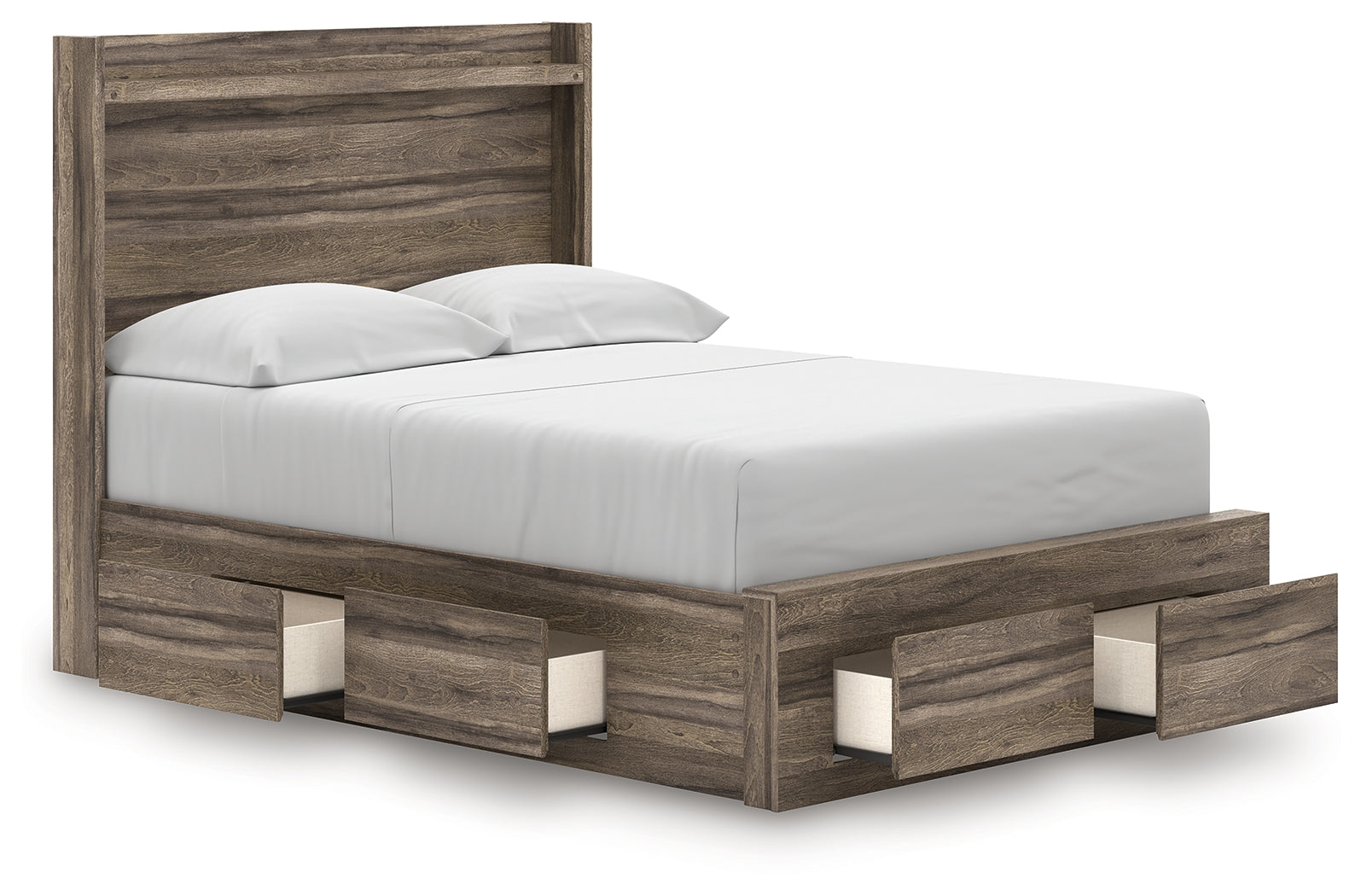 Elbrim Brown Full Panel Storage Bed, Dresser and Mirror