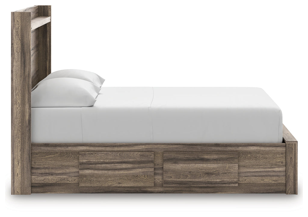 Elbrim Brown Full Panel Storage Bed, Dresser and Mirror