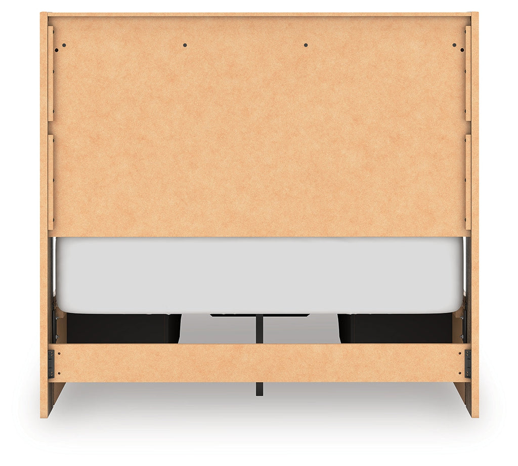 Elbrim Brown Full Panel Storage Bed, Dresser and Mirror