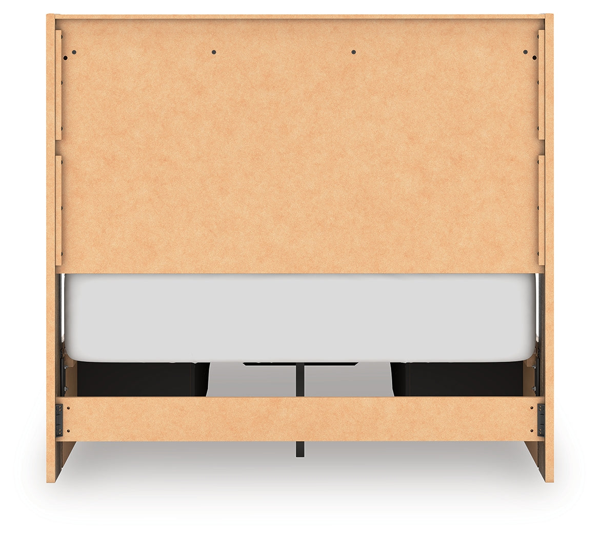 Elbrim Brown Full Panel Storage Bed, Dresser and Mirror
