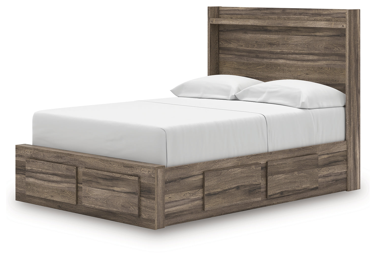 Elbrim Brown Full Panel Storage Bed, Dresser and Mirror