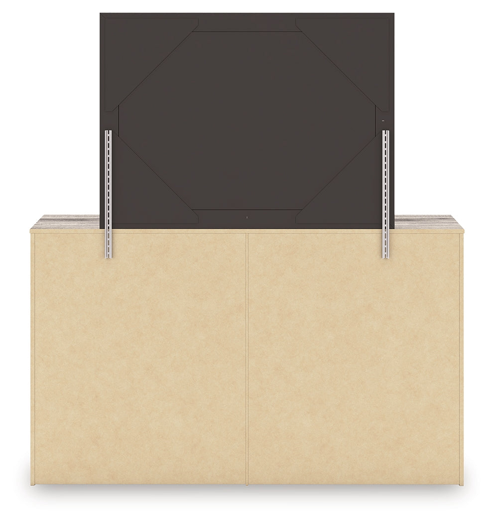 Elbrim Brown Full Panel Storage Bed, Dresser and Mirror