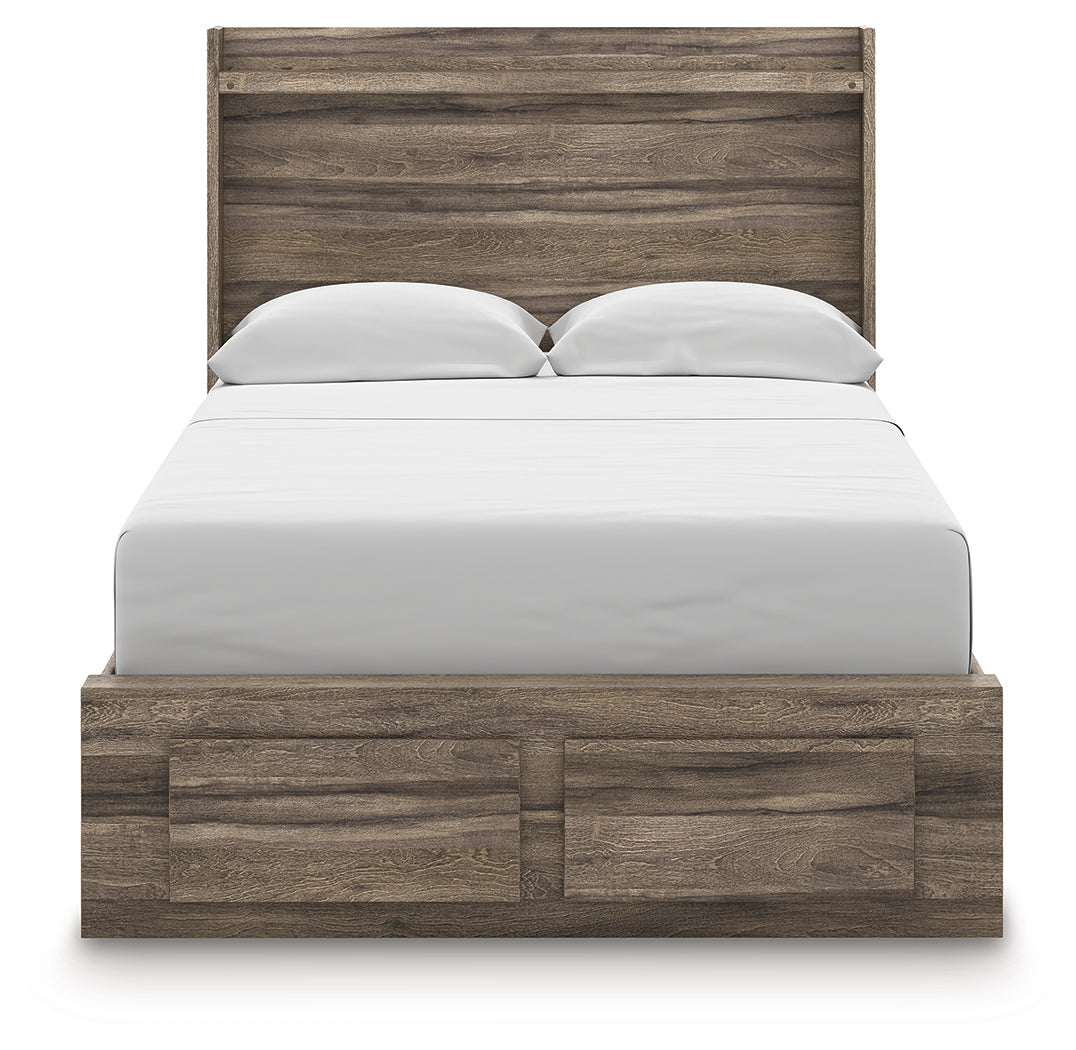 Elbrim Brown Full Panel Storage Bed, Dresser and Mirror