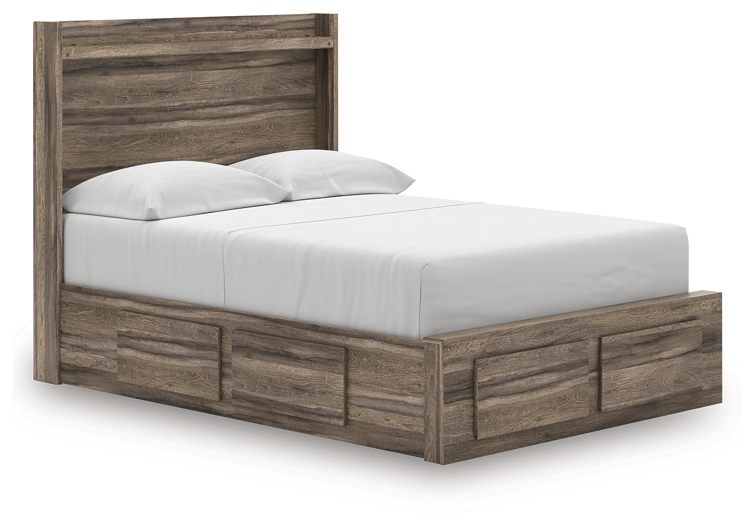 Elbrim Brown Full Panel Storage Bed, Dresser and Mirror