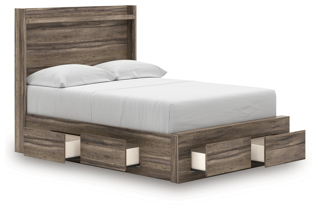 Elbrim Brown Full Panel Storage Bed, Dresser and Mirror