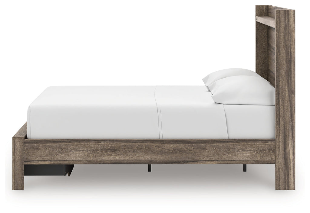 Elbrim Brown Full Panel Storage Bed, Dresser and Mirror