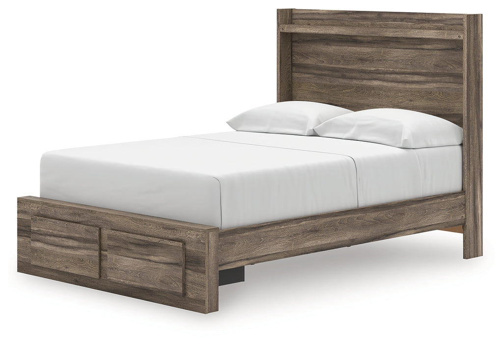 Elbrim Brown Full Panel Storage Bed, Dresser and Mirror