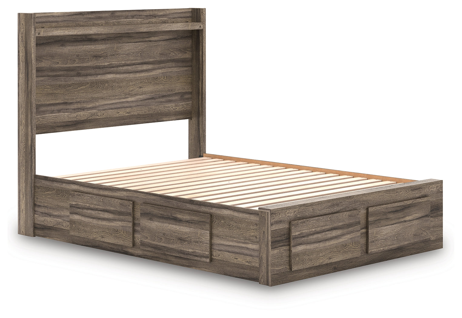 Elbrim Brown Full Panel Storage Bed, Dresser and Mirror