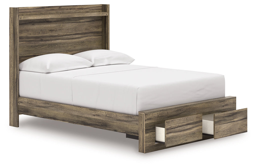 Elbrim Brown Full Panel Storage Bed