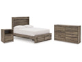 Elbrim Brown Full Storage Bed, Dresser and Nightstand