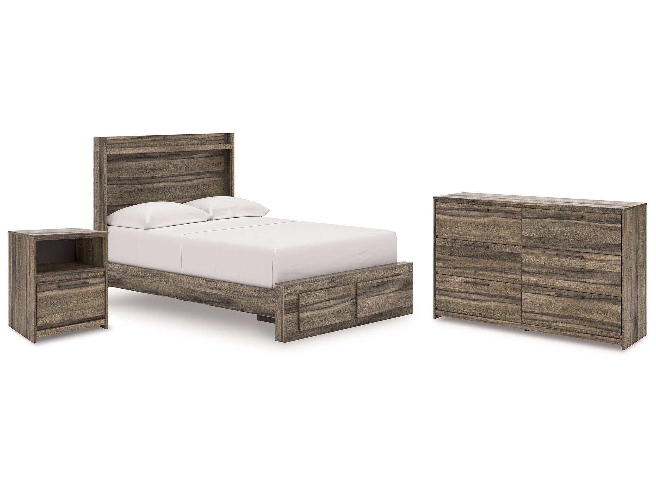Elbrim Brown Full Storage Bed, Dresser and Nightstand