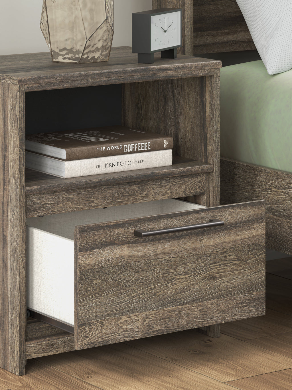 Elbrim Brown Full Storage Bed, Dresser and Nightstand