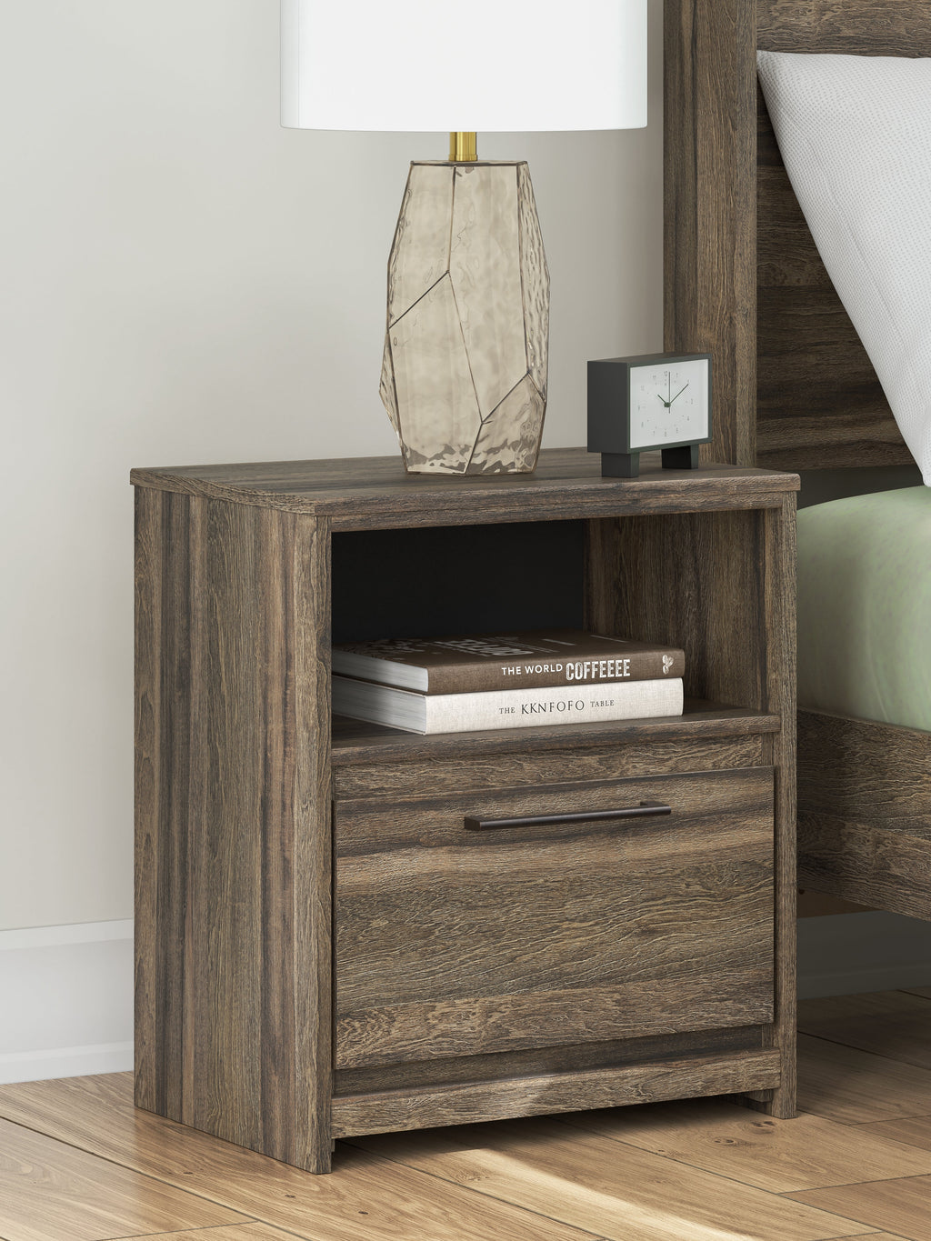 Elbrim Brown Full Storage Bed, Dresser and Nightstand