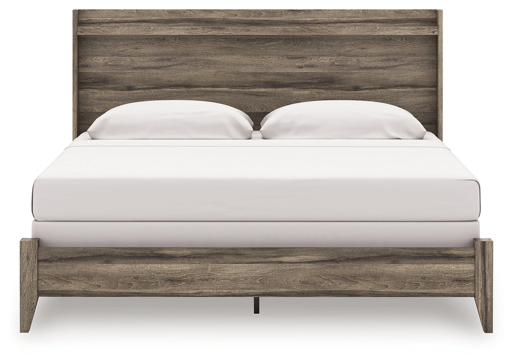 Elbrim King Panel Bed, Dresser, Mirror and 2 Nightstands, Brown