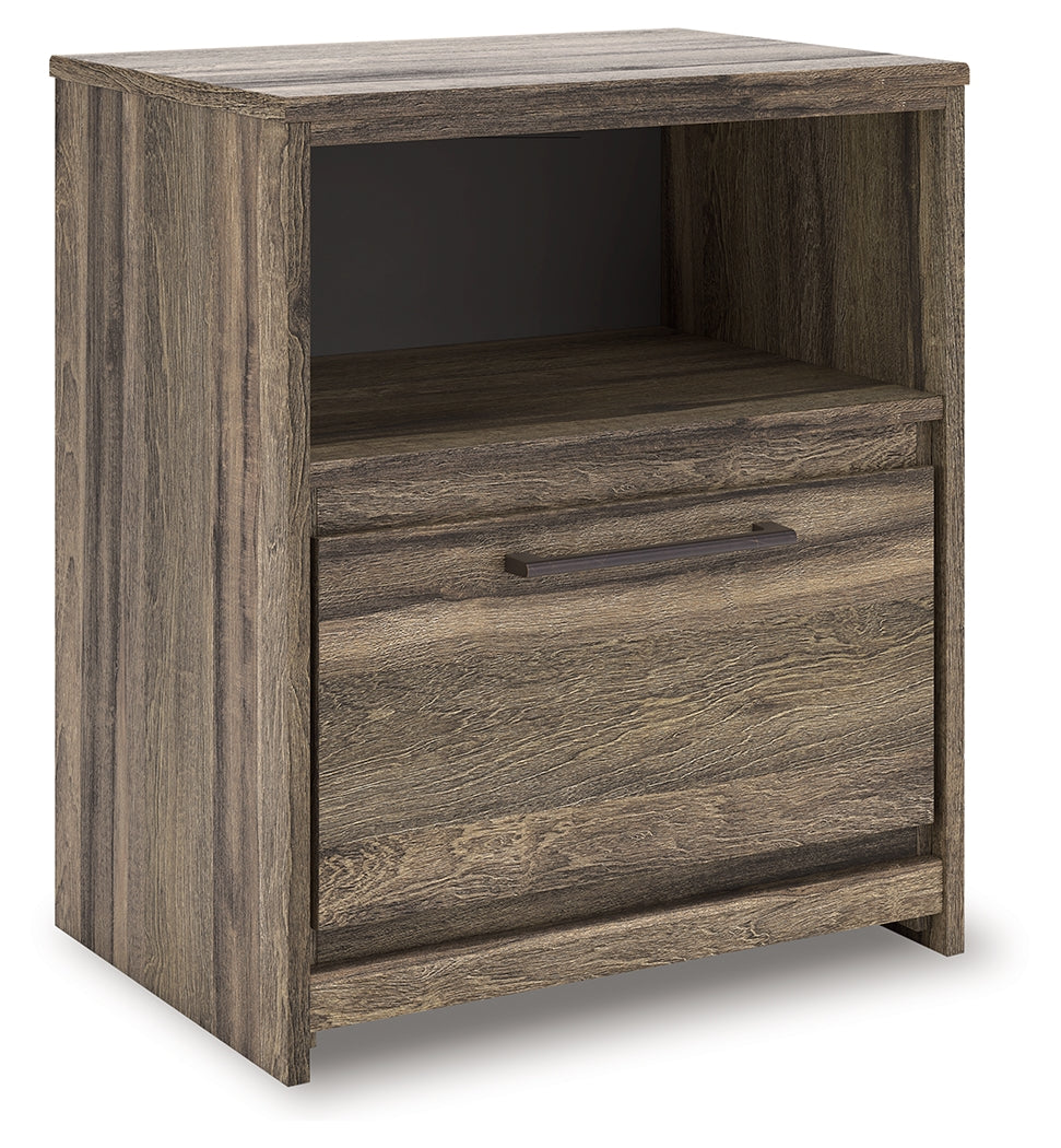 Elbrim King Panel Bed, Dresser, Mirror and 2 Nightstands, Brown
