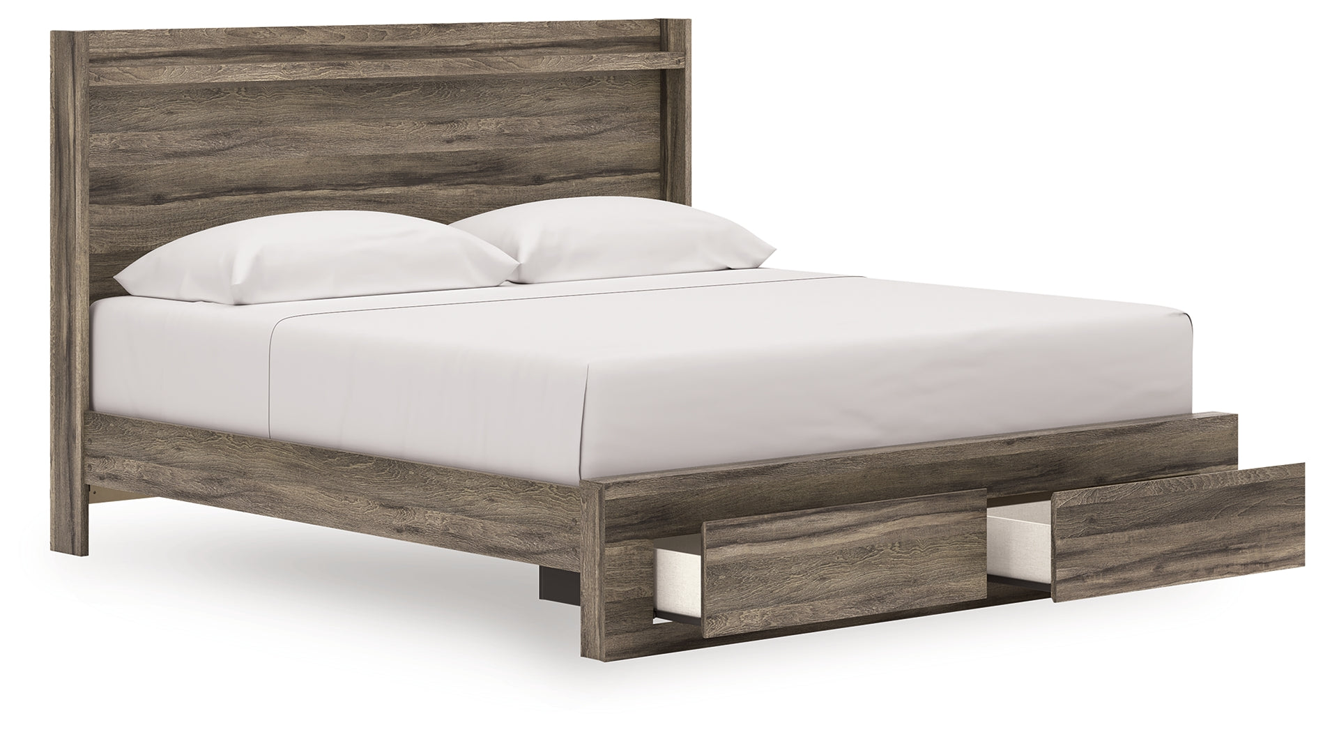 Elbrim Brown King Panel Storage Bed, Chest and Nightstand