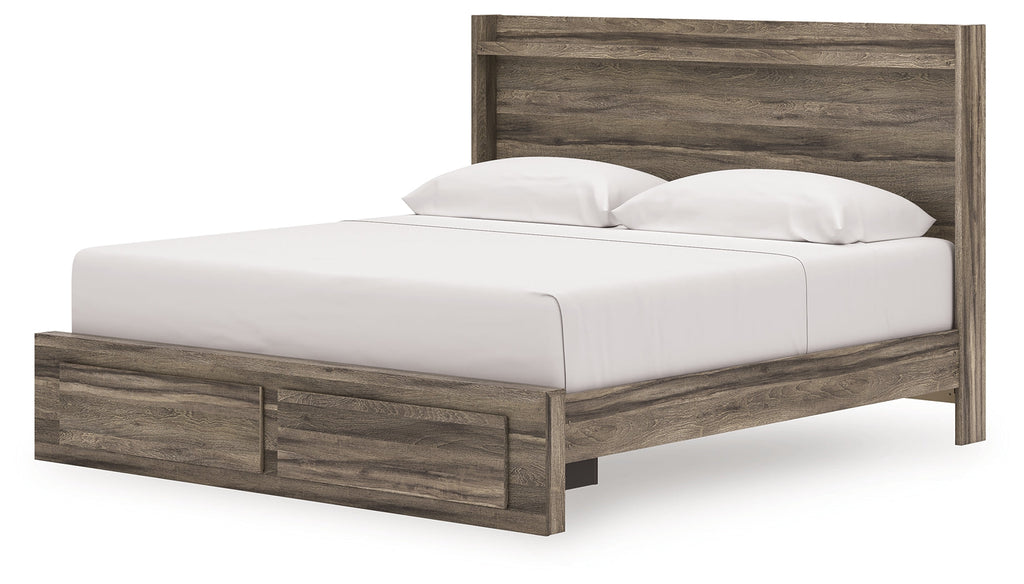 Elbrim Brown King Panel Storage Bed, Chest and Nightstand