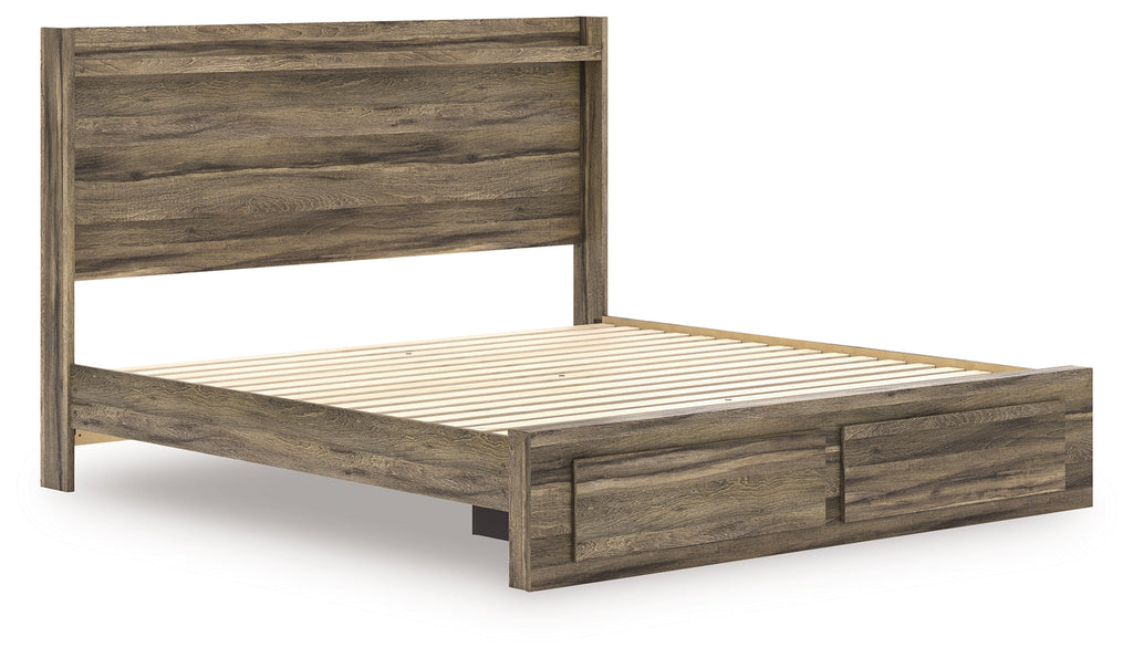 Elbrim Brown King Panel Storage Bed