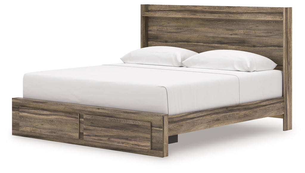 Elbrim Brown King Panel Storage Bed